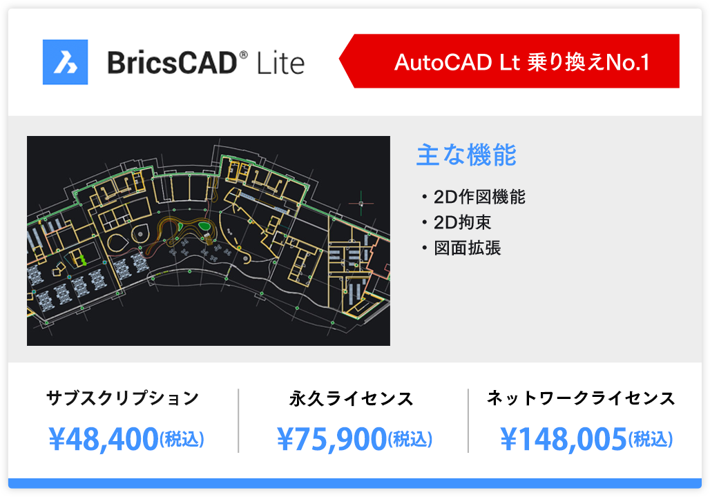 BricsCAD Lite 48,400円～